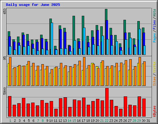 Daily usage for June 2025
